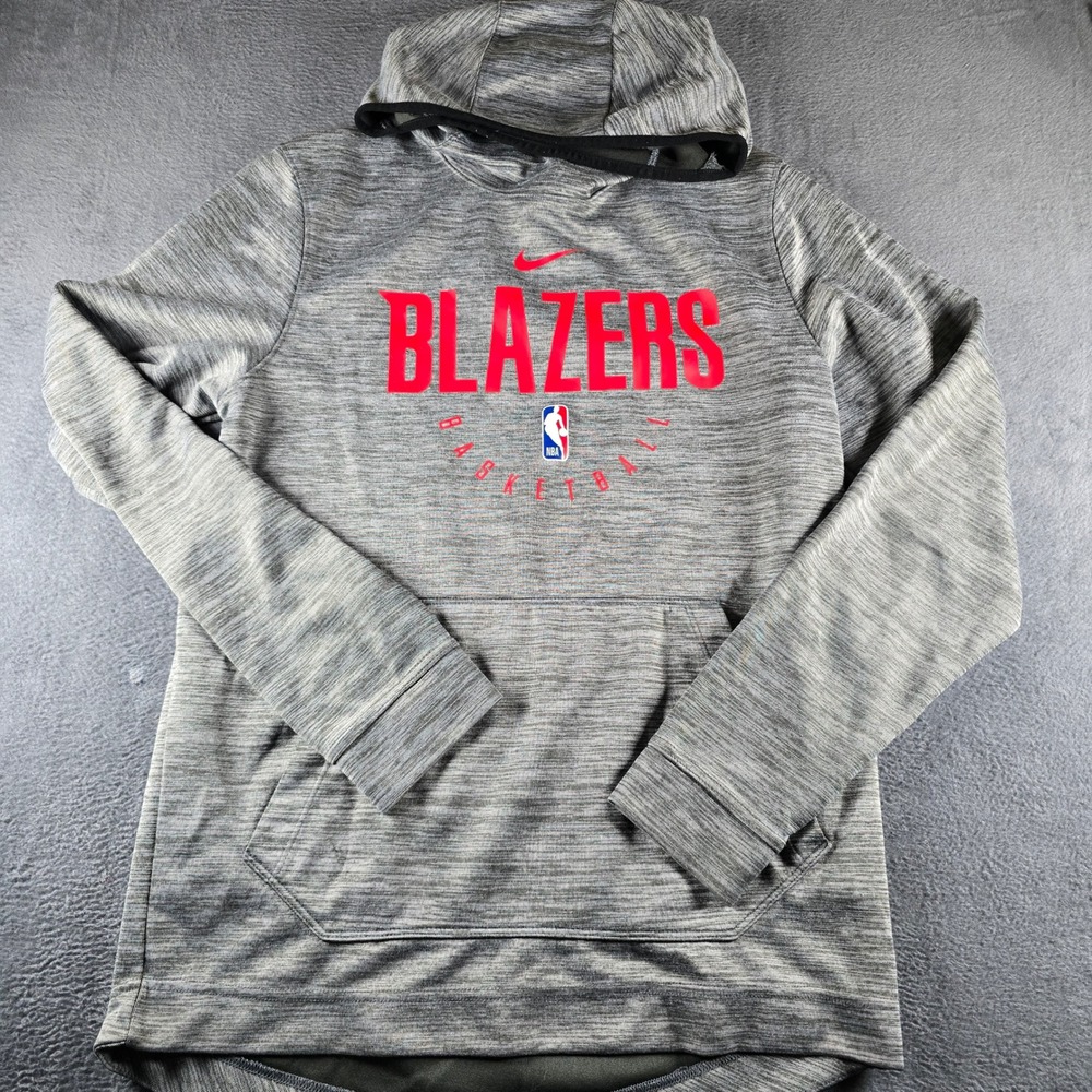 Nike Portland Trail Blazers NBA Dri-FIT Gray Space Dye Hoodie Mens Small